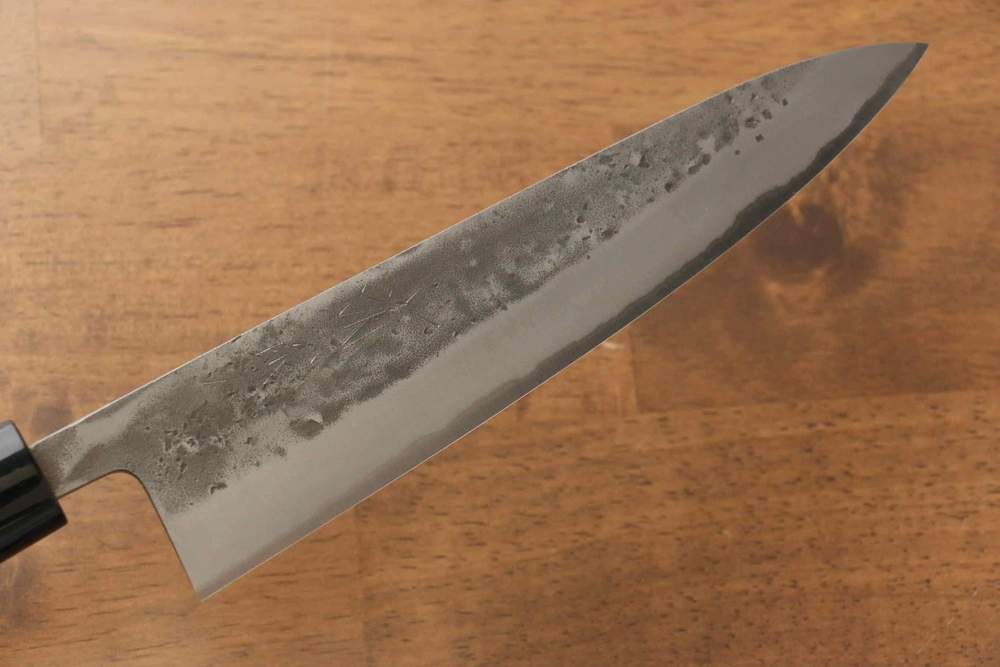Gyuto-Mehrzweckmesser, Marke Seisuke, Nr. 2 blauer Stahl, traditionelle japanische Nashiji-Technologie, 180 mm Griff aus Kastanienholz