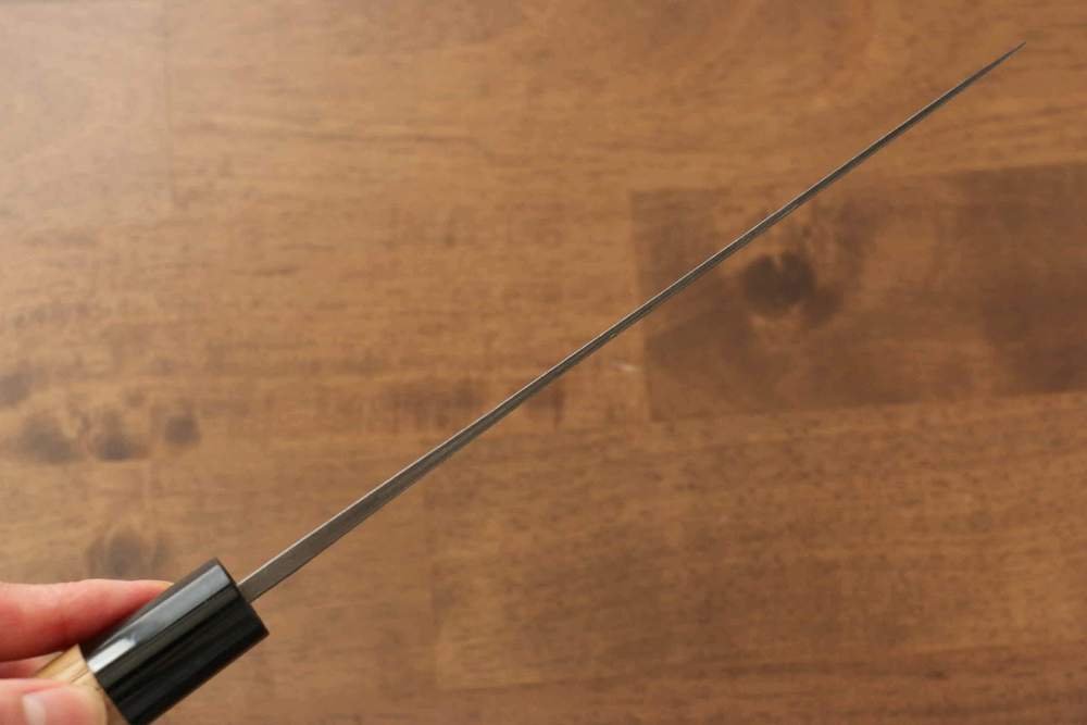 Dao đa năng Gyuto thương hiệu Seisuke thép xanh No.2 Kỹ nghệ truyền thống Nhật Nashiji 180mm chuôi dao gỗ hạt dẻ