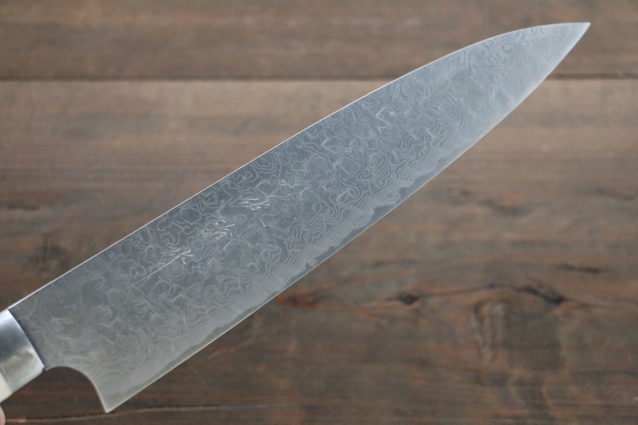 Takeshi Saji R2/SG2 Diamond Finish Damascus Gyuto Japanese Chef Knife 210mm with Bone Handle - Japanny - Best Japanese Knife