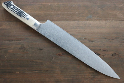 Saji R2/SG2 Diamond Finish Damascus Gyuto Japanese Chef Knife 240mm with Bone Handle - Japanny - Best Japanese Knife