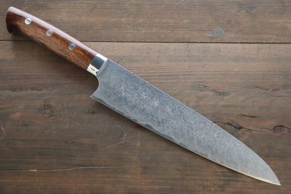 Saji R2/SG2 Diamond Finish Damascus Gyuto Japanese Chef Knife 210mm with Iron Wood handle - Japanny - Best Japanese Knife