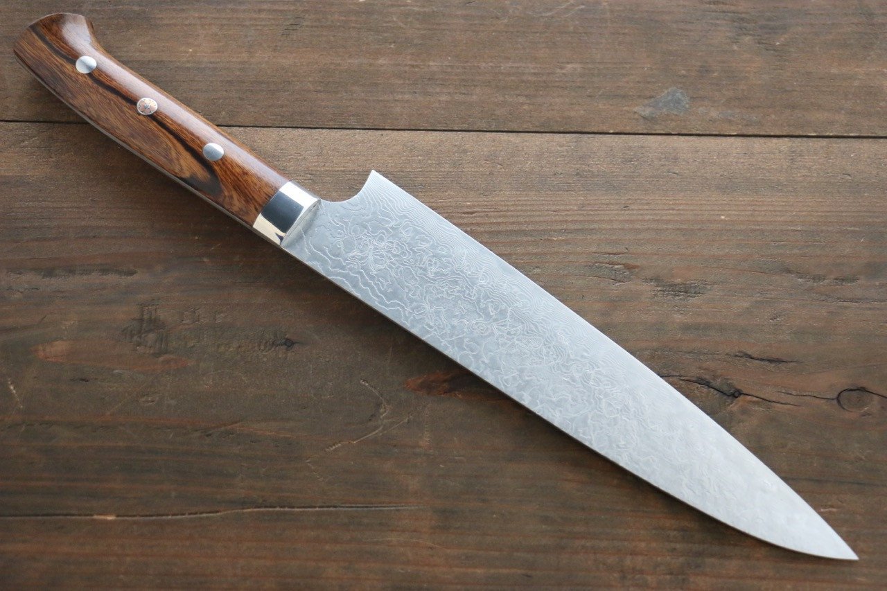 Saji R2/SG2 Diamond Finish Damascus Gyuto Japanese Chef Knife 210mm with Iron Wood handle - Japanny - Best Japanese Knife