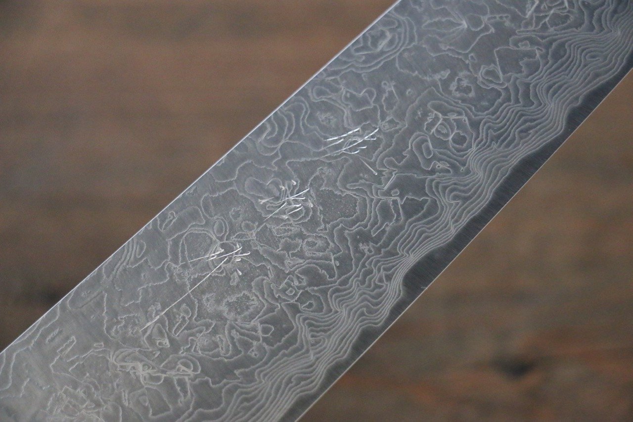 Saji R2/SG2 Diamond Finish Damascus Gyuto Japanese Chef Knife 210mm with Iron Wood handle - Japanny - Best Japanese Knife