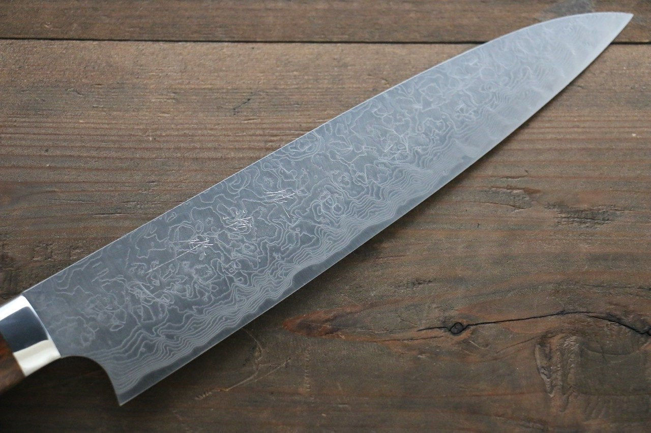 Saji R2/SG2 Diamond Finish Damascus Gyuto Japanese Chef Knife 210mm with Iron Wood handle - Japanny - Best Japanese Knife