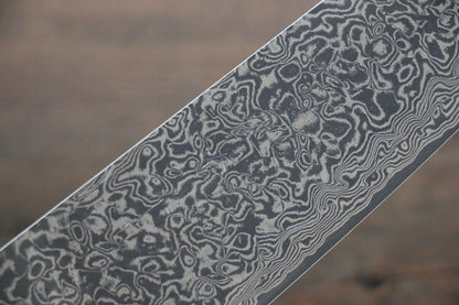 Saji R2/SG2 Black Damascus Santoku Japanese Chef Knife 180mm with Iron Wood handle - Japanny - Best Japanese Knife