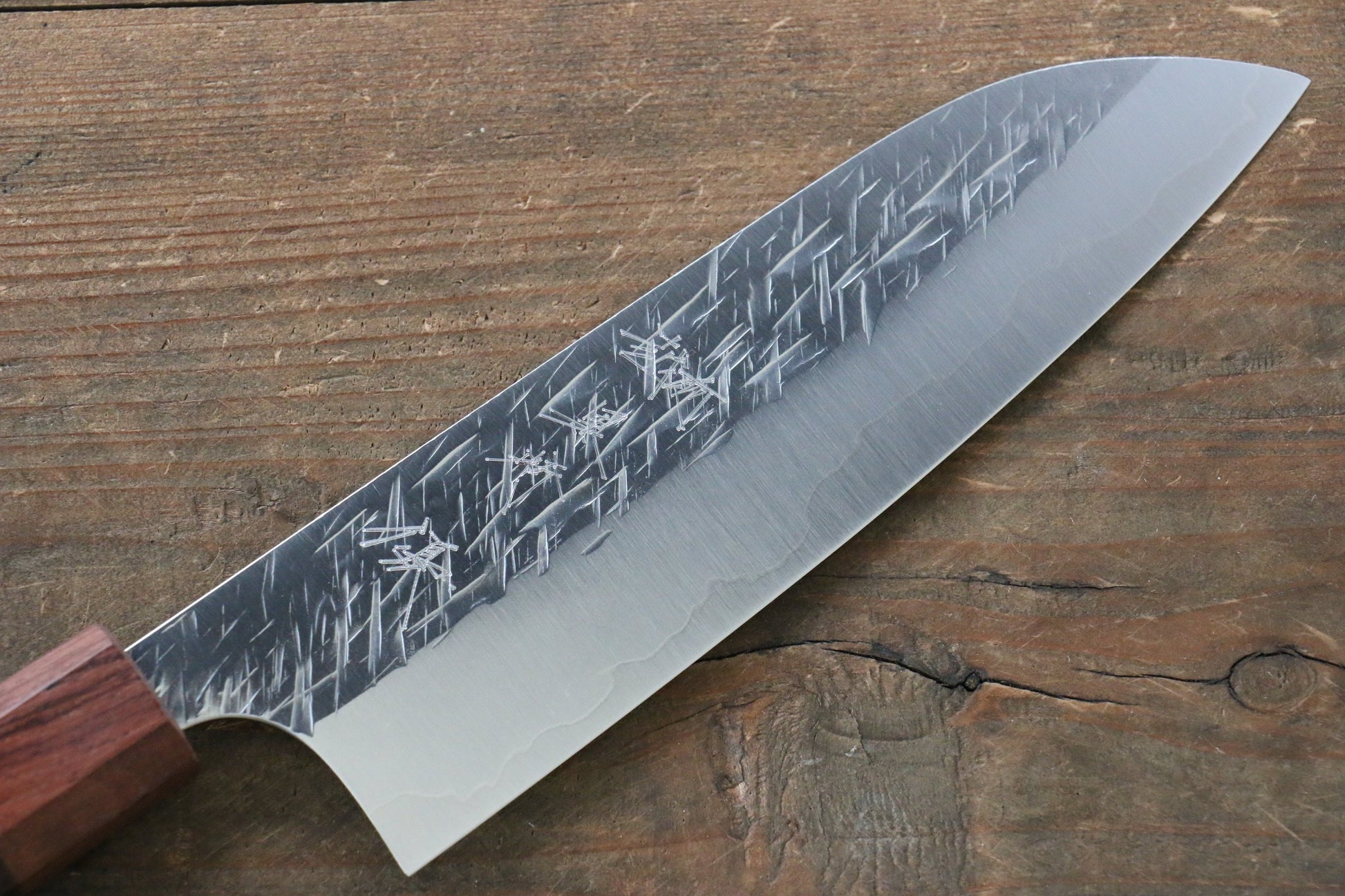 Yu Kurosaki Raijin Cobalt Special Steel Hammered Santoku Japanese Knife 165mm - Japanny - Best Japanese Knife