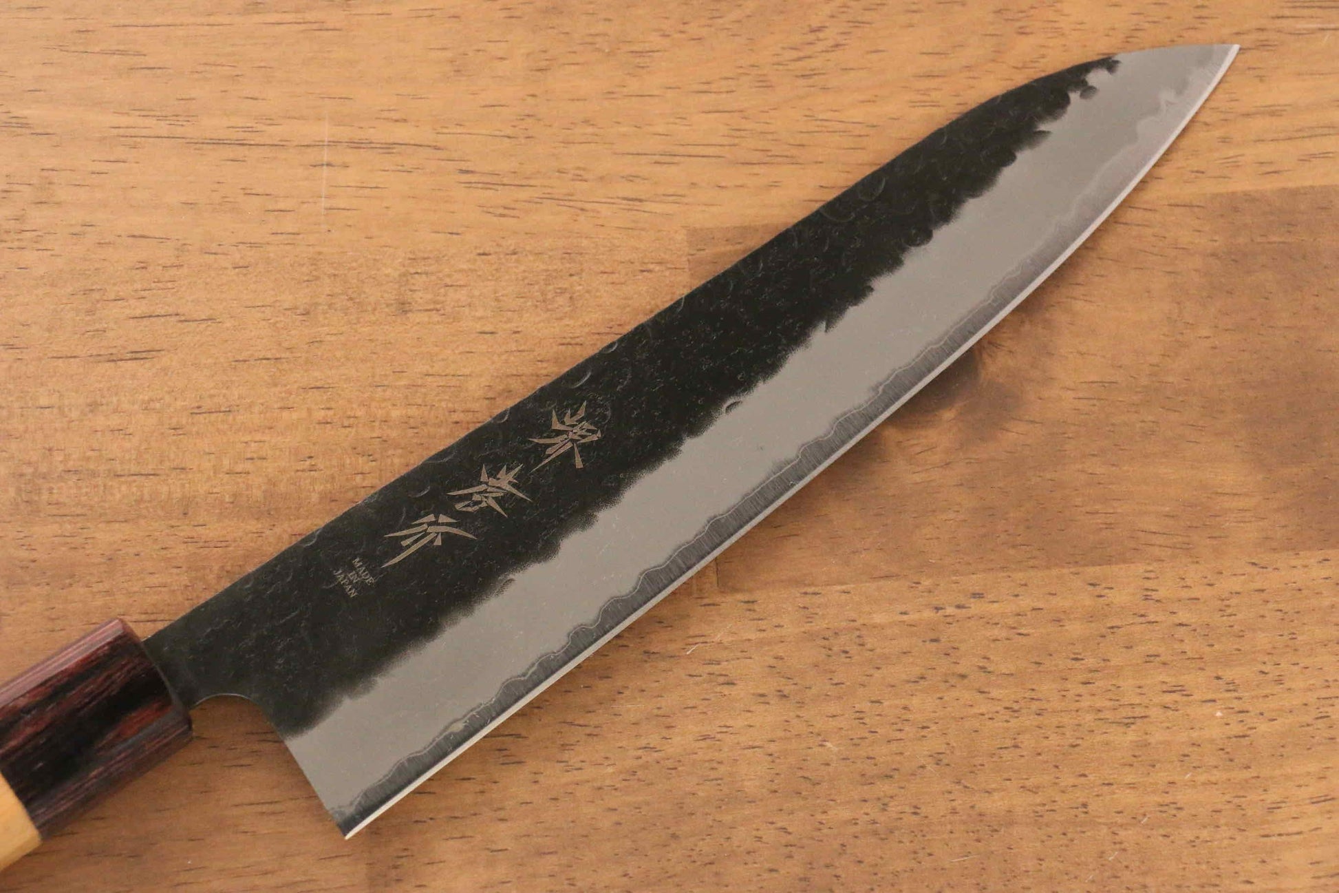 Sakai Takayuki Blue Super Hammered Black Finished Gyuto Japanese Knife 210mm - Japanny - Best Japanese Knife