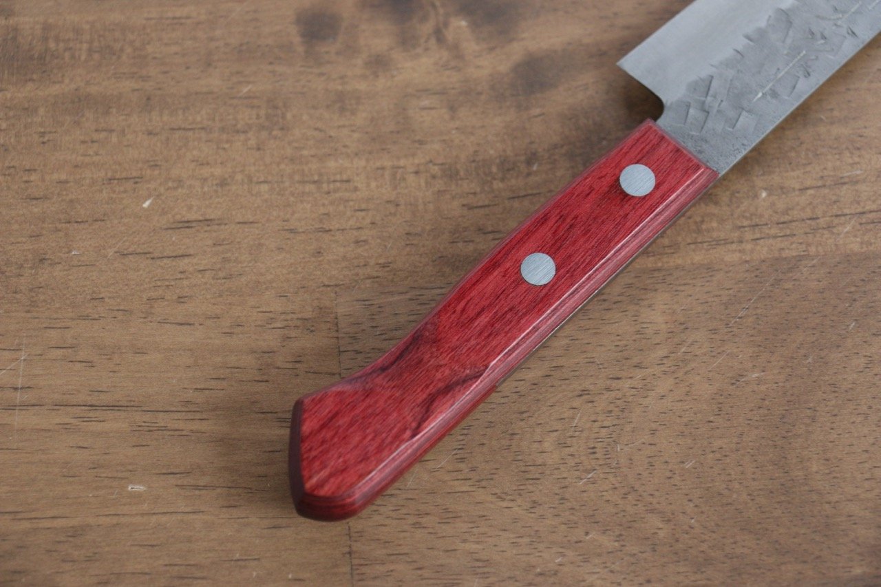 Thương hiệu Nao Yamamoto VG10 Thép Damascus rèn thủ công Kỹ nghệ truyền thống Nhật Nashiji Dao nhỏ đa năng Petty dao Nhật 160mm chuôi dao gỗ ép đỏ