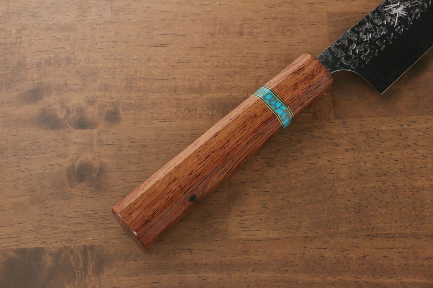 Yu Kurosaki Shizuku R2/SG2 Hammered Sujihiki Japanese Knife 270mm Maple(With turquoise ring Brown) Handle - Japanny - Best Japanese Knife