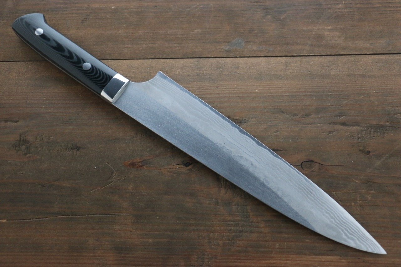 Saji Blue Super Steel Gyuto Japanese Chef Knife 240mm with Black Micarta handle - Japanny - Best Japanese Knife