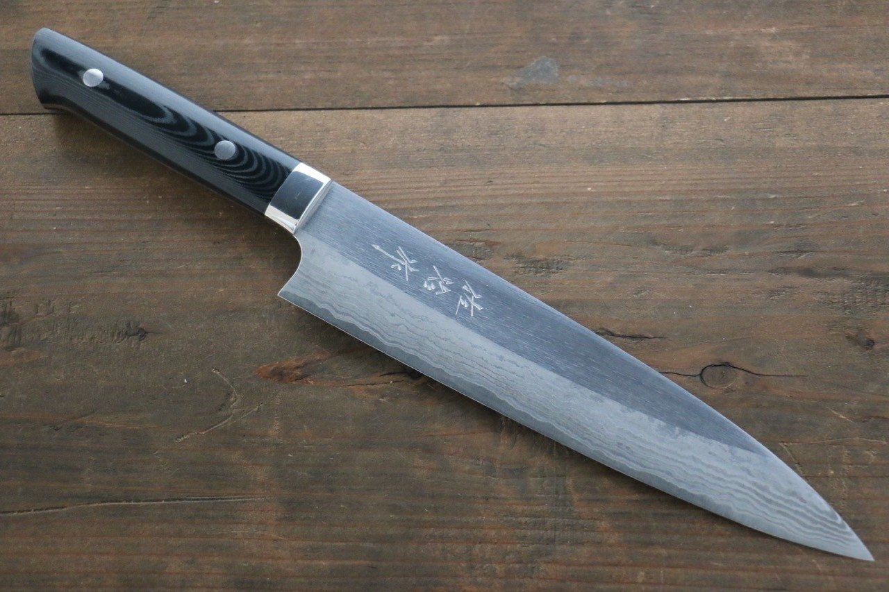 Saji Blue Super Steel Gyuto Japanese Chef Knife 210mm with Black Micarta Handle - Japanny - Best Japanese Knife