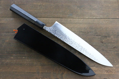 Yu Kurosaki Shizuku R2/SG Hammered Gyuto Japanese Chef Knife 240mm with Chinkin Saya - Japanny - Best Japanese Knife