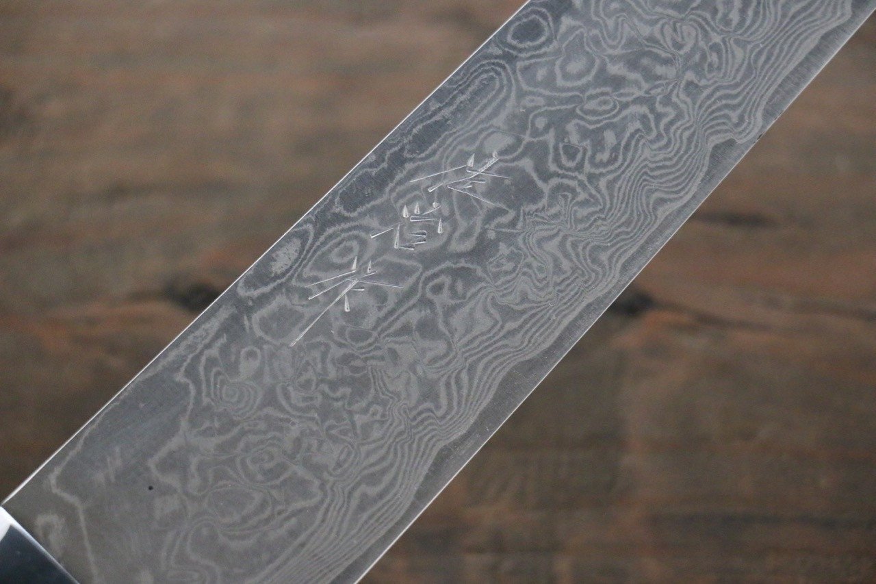 Saji R2/SG2 Diamond Finish Damascus Sujihiki Japanese Chef Knife 240mm with Iron Wood Handle - Japanny - Best Japanese Knife