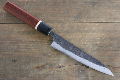 Yu Kurosaki Blue Super Clad Hammered Kurouchi Petty Japanese Chef Knife 120mm with Padoauk Handle - Japanny - Best Japanese Knife