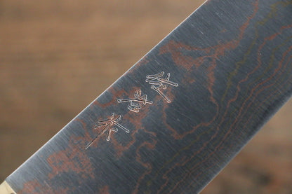 Takeshi Saji Blue Steel No.2 Colored Damascus Gyuto Japanese Knife 210mm with Brown Cow Bone  Handle - Japanny - Best Japanese Knife