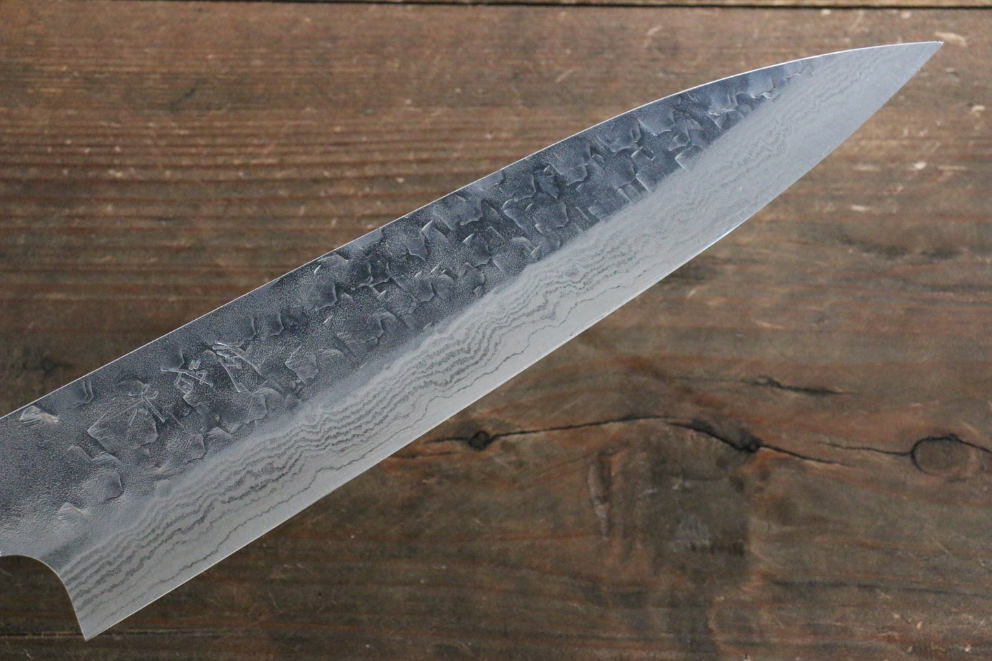 Takeshi Saji SRS13 Hammered Migaki Finished Gyuto Japanese Knife 210mm with Blue Marble Handle - Japanny - Best Japanese Knife