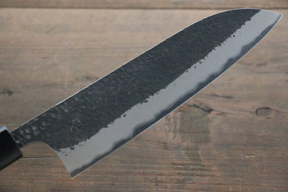 Yu Kurosaki Blue Super Clad Hammered Kurouchi Santoku Japanese Chef Knife 180mm - Japanny - Best Japanese Knife