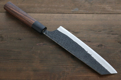 Yu Kurosaki Blue Super Clad Hammered Kurouchi Bunka Japanese Chef Knife 180mm - Japanny - Best Japanese Knife