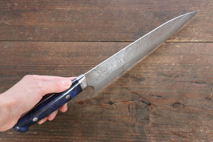 Takeshi Saji SRS13 Hammered Migaki Finished Gyuto Japanese Knife 210mm with Blue Marble Handle - Japanny - Best Japanese Knife