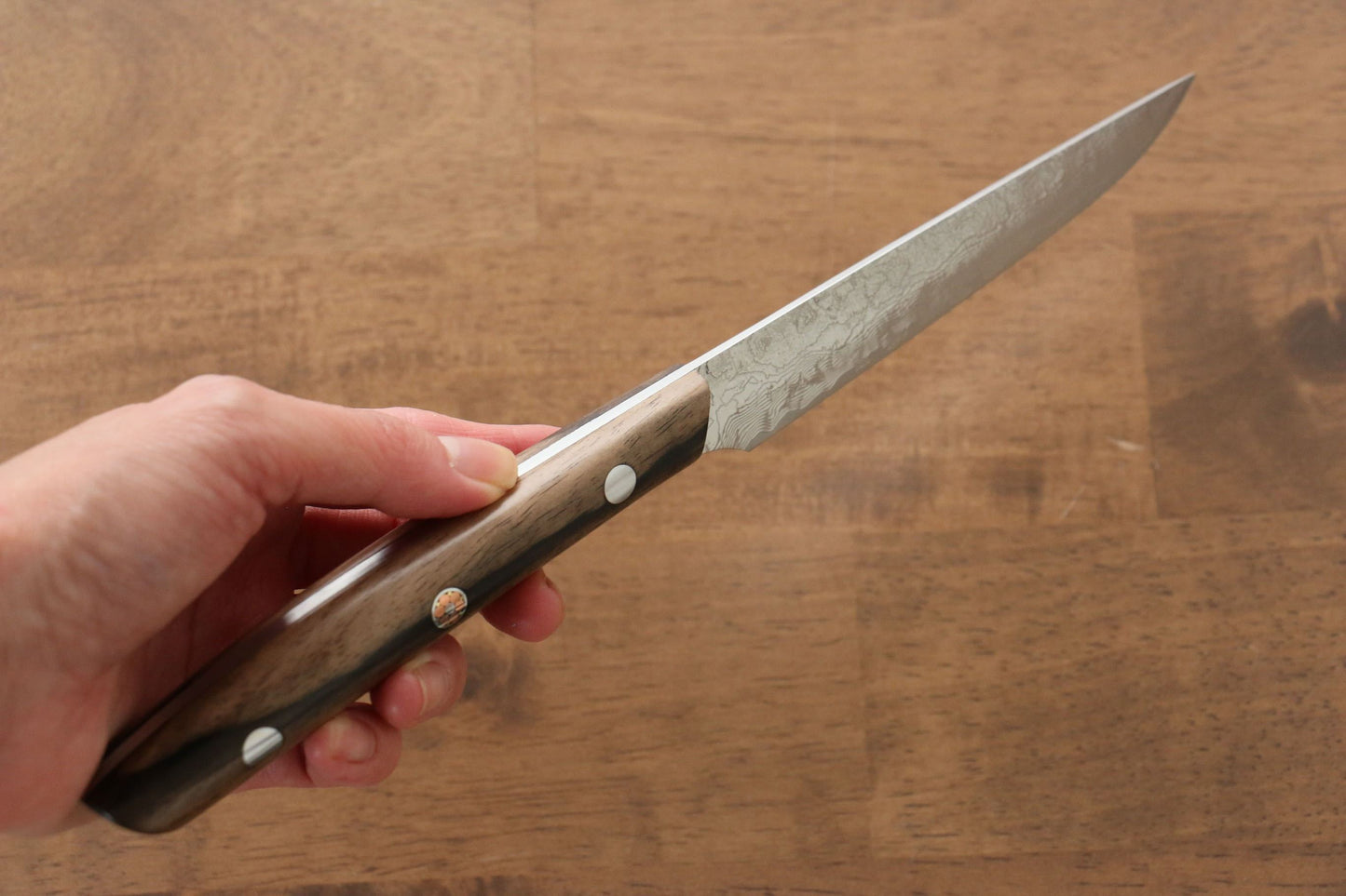 Takeshi Saji R2/SG2 Diamond Finish Steak Japanese Knife 125mm Black Persimmon Handle - Japanny - Best Japanese Knife