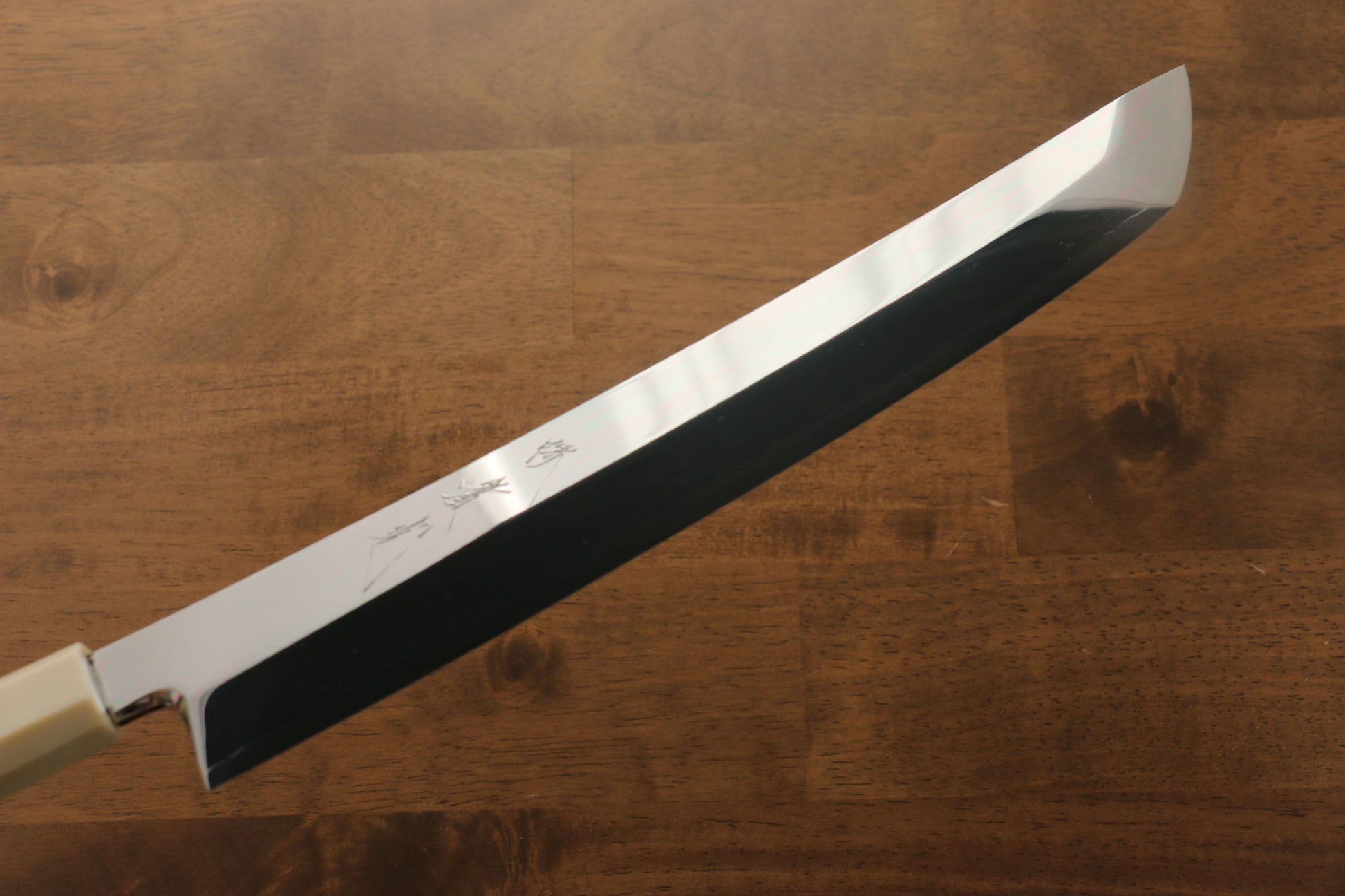 Jikko Silver Steel No.3 Sakimaru Yanagiba Japanese Knife 270mm Ebony with Ring Handle - Japanny - Best Japanese Knife