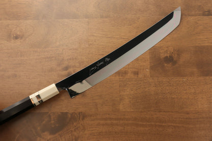 Jikko Silver Steel No.3 Sakimaru Yanagiba Japanese Knife 300mm Ebony with Ring Handle - Japanny - Best Japanese Knife