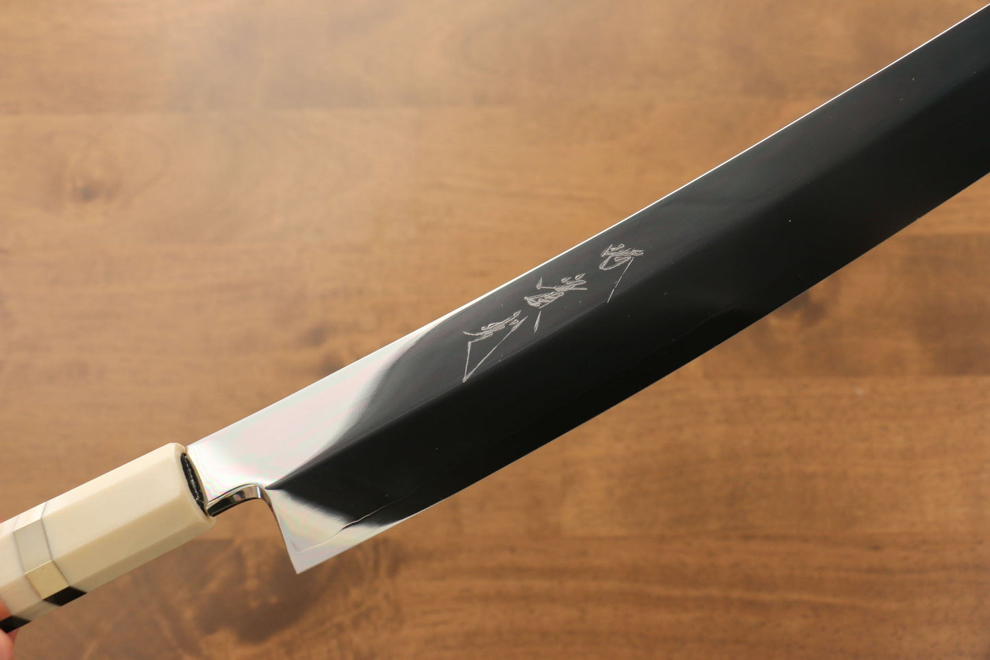 Jikko Silver Steel No.3 Sakimaru Yanagiba Japanese Knife 300mm Ebony with Ring Handle - Japanny - Best Japanese Knife