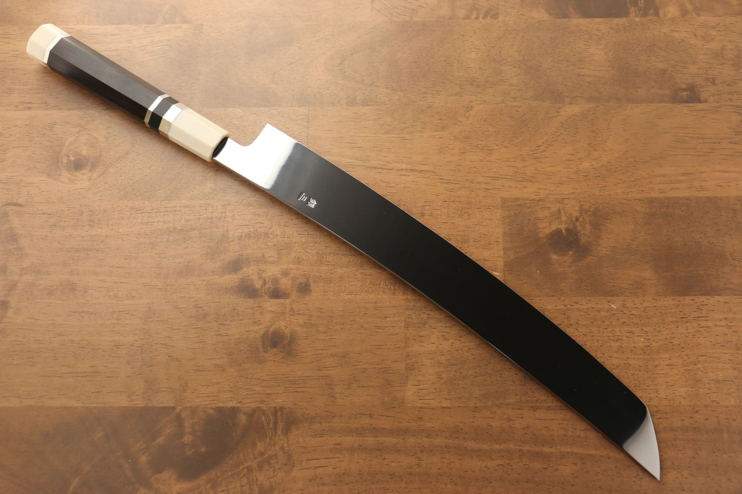 Jikko Silver Steel No.3 Sakimaru Yanagiba Japanese Knife 330mm Ebony with Ring Handle - Japanny - Best Japanese Knife