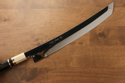 Jikko Silver Steel No.3 Sakimaru Yanagiba Japanese Knife 330mm Ebony with Ring Handle - Japanny - Best Japanese Knife