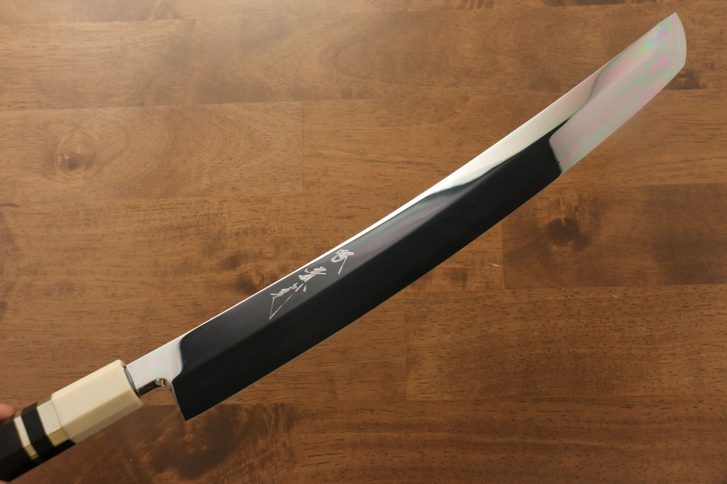 Jikko Silver Steel No.3 Sakimaru Yanagiba Japanese Knife 360mm Ebony with Ring Handle - Japanny - Best Japanese Knife