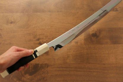 Jikko Silver Steel No.3 Sakimaru Yanagiba Japanese Knife 360mm Ebony with Ring Handle - Japanny - Best Japanese Knife