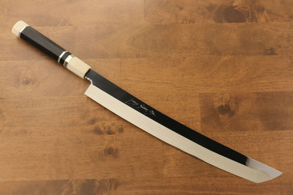 Jikko Silver Steel No.3 Sakimaru Yanagiba Japanese Knife 330mm Ebony with Ring Handle - Japanny - Best Japanese Knife