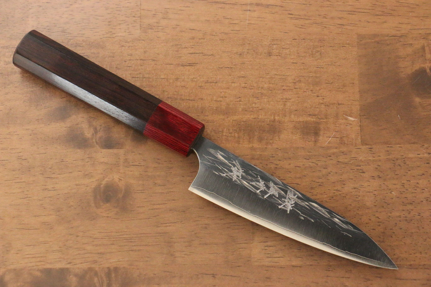 Yu Kurosaki Juhyo R2/SG2 Hammered Petty-Utility Japanese Knife 120mm Shitan (ferrule: Red Pakka wood) Handle - Japanny - Best Japanese Knife