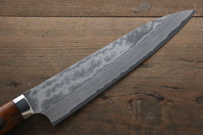 Takeshi Saji VG10 Black Damascus Gyuto Japanese Chef Knife 210mm with Iron Wood Handle - Japanny - Best Japanese Knife