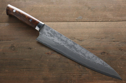 Takeshi Saji VG10 Black Damascus Gyuto Japanese Chef Knife 240mm with Iron Wood handle - Japanny - Best Japanese Knife