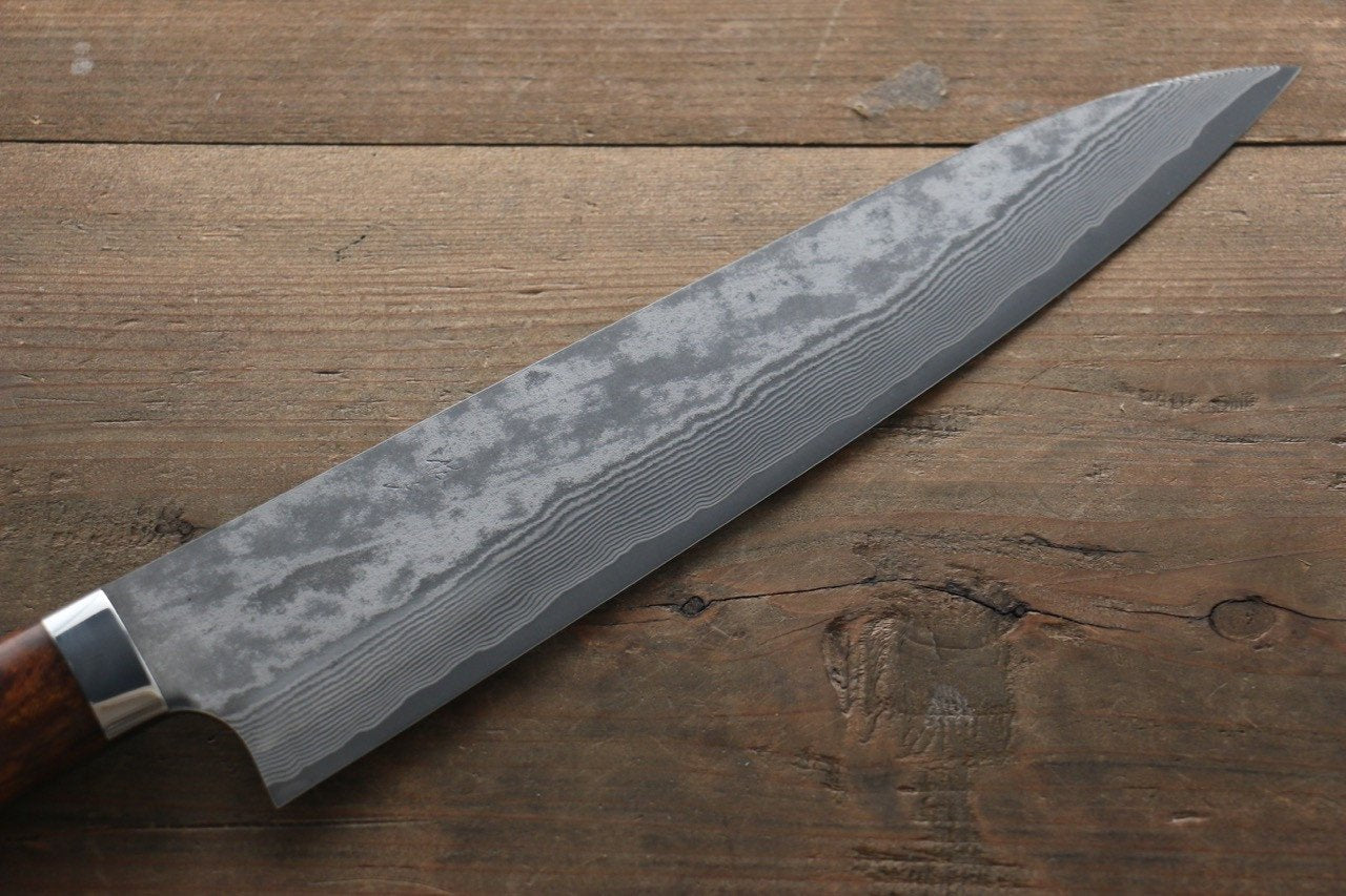 Takeshi Saji VG10 Black Damascus Gyuto Japanese Chef Knife 240mm with Iron Wood handle - Japanny - Best Japanese Knife