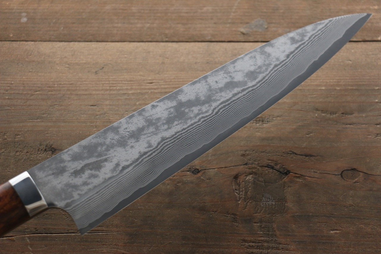 Takeshi Saji VG10 Black Damascus Gyuto Japanese Chef Knife 240mm with Iron Wood handle - Japanny - Best Japanese Knife