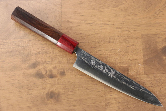 Yu Kurosaki Juhyo R2/SG2 Hammered Petty-Utility Japanese Knife 150mm Shitan (ferrule: Red Pakka wood) Handle - Japanny - Best Japanese Knife