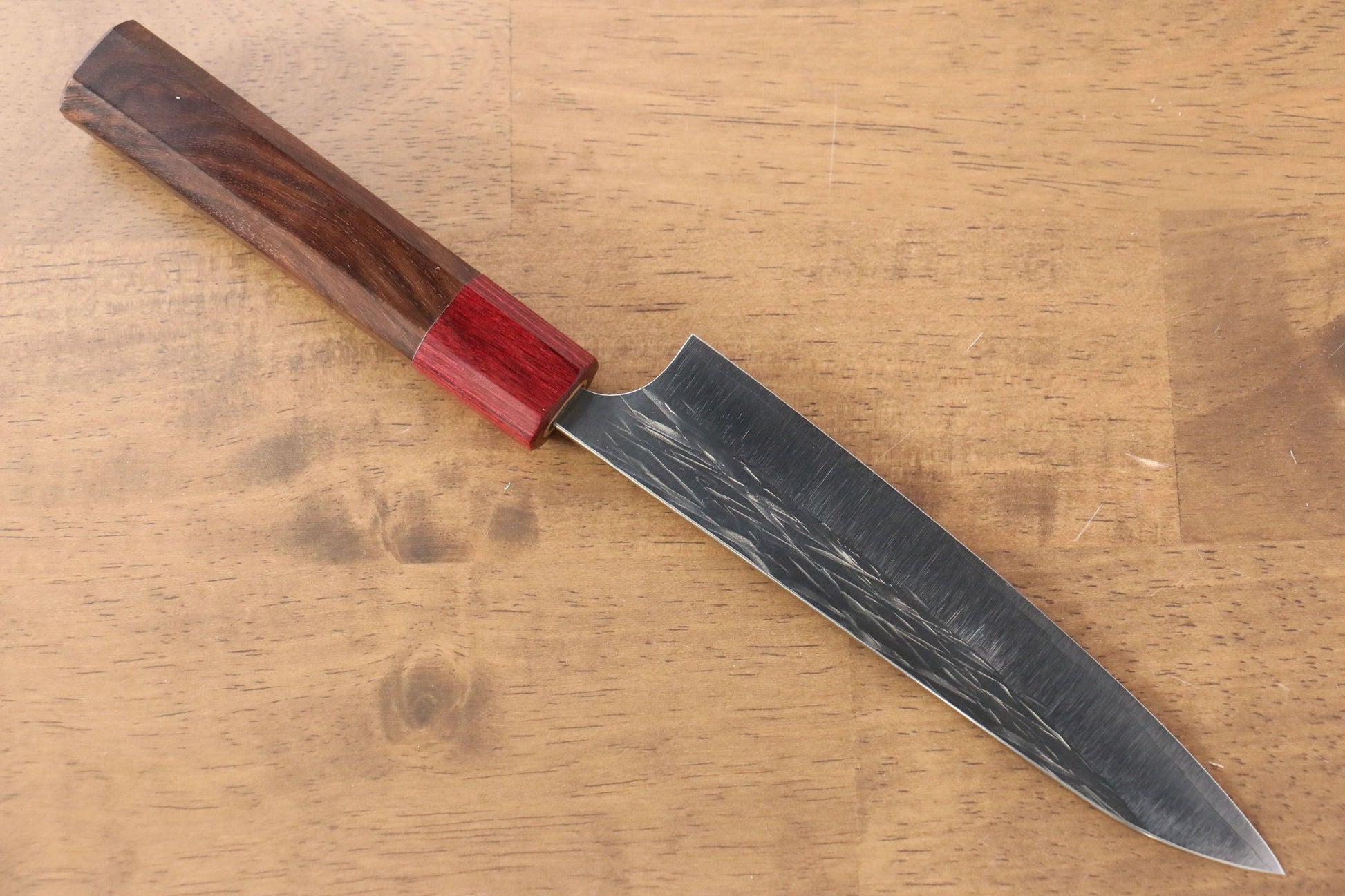 Yu Kurosaki Juhyo R2/SG2 Hammered Petty-Utility Japanese Knife 150mm Shitan (ferrule: Red Pakka wood) Handle - Japanny - Best Japanese Knife