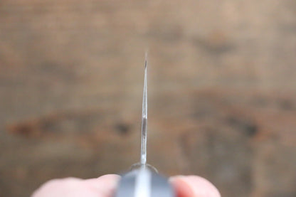 Handgeschmiedetes japanisches Nakiri-Messer Fujiwara Teruyasu Illusion Sword Nr. 1, weißer Stahl, 150 mm, schwarzer Pakka-Holzgriff