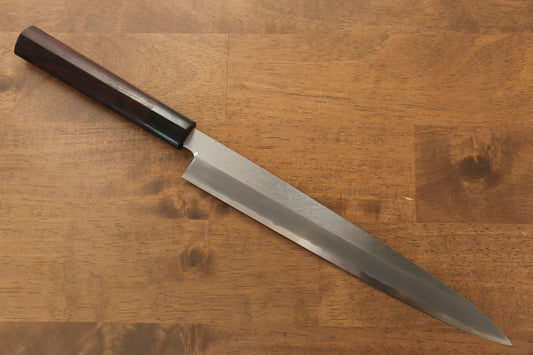 Jikko Silver Steel No.3 Yanagiba Japanese Knife 240mm Shitan Handle - Japanny - Best Japanese Knife