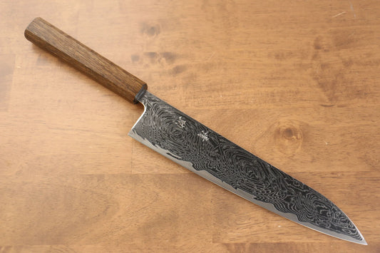 Thương hiệu Seisuke Nami AUS10 Thép Damascus tráng gương Dao đa năng Gyuto dao Nhật 240mm chuôi dao gỗ Sồi