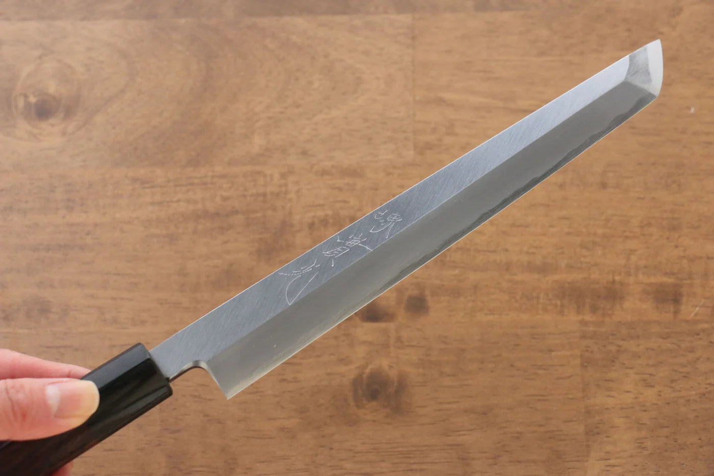 Thương hiệu Jikko Thép trắng No.2 Dao thái cá, shashimi chuyên dụng Yanagiba (cán tròn) dao Nhật 210mm chuôi dao gỗ Đàn Hương