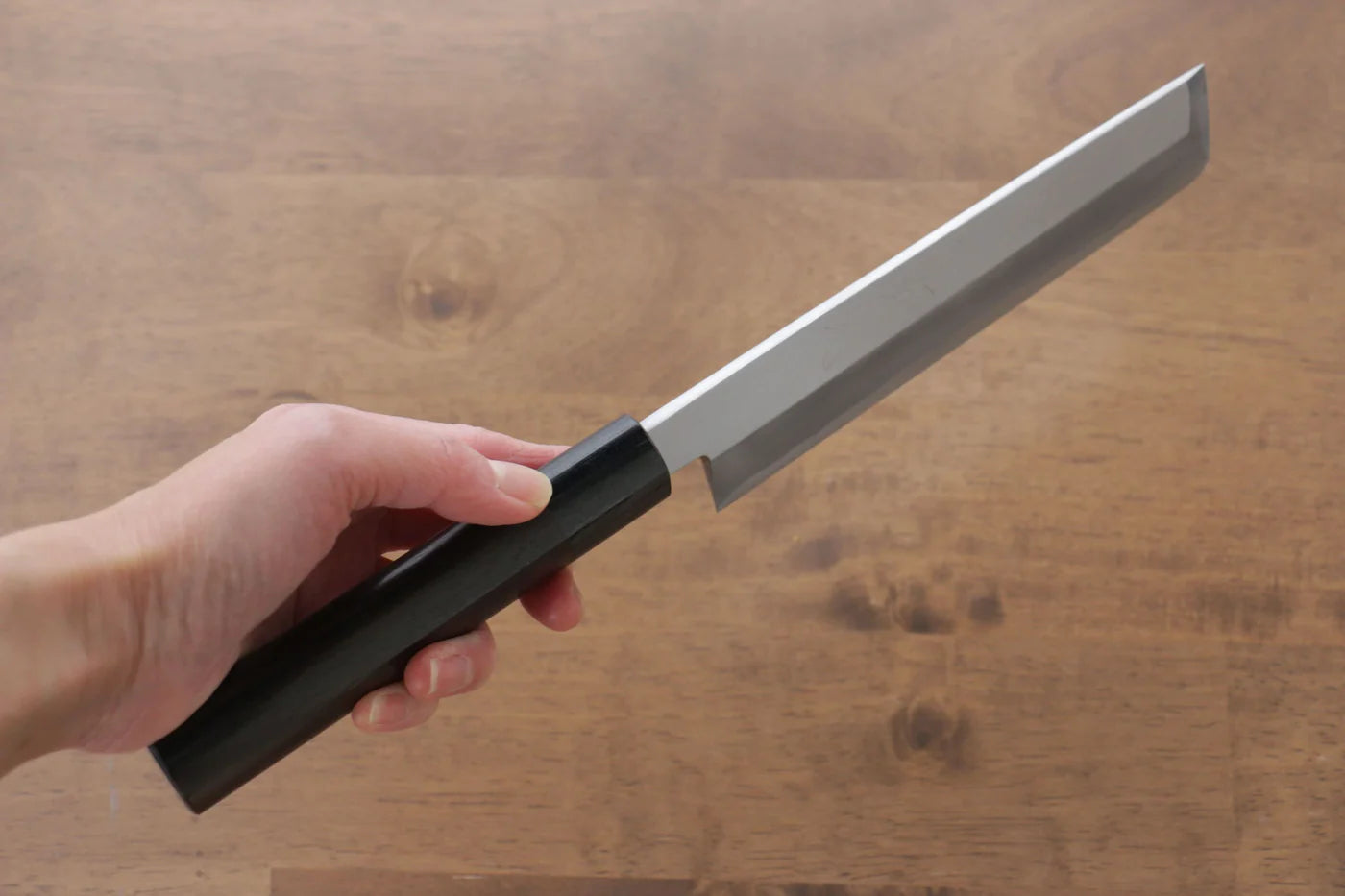 Thương hiệu Jikko Thép trắng No.2 Dao chuyên dụng rau củ quả Usuba dao Nhật 165mm chuôi dao gỗ Đàn Hương