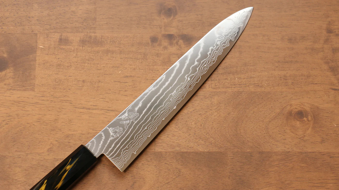 Marke Kajin. Spezial-Kobaltstahl, Damaststahl, Gyuto-Mehrzweckmesser, japanisches Messer, 240 mm lackierter Griff