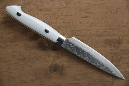 Thương hiệu Kazuo Nomura VG10 Thép Damascus Dao nhỏ đa năng Petty dao Nhật 100mm chuôi dao đá cẩm thạch nhân tạo trắng