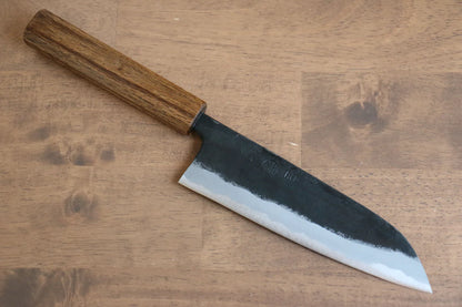 Thương hiệu Kyohei  Shindo Thép xanh  Đen Dao đa năng Santoku dao Nhật 170mm gỗ Sồi sơn màiChuôi dao