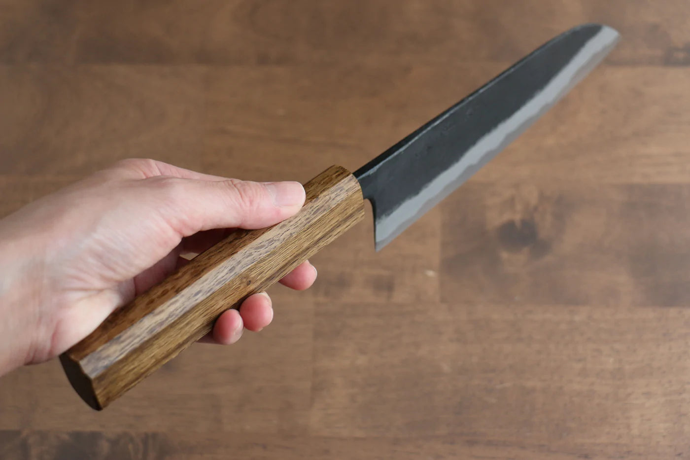 Thương hiệu Kyohei  Shindo Thép xanh  Đen Dao đa năng Santoku dao Nhật 170mm gỗ Sồi sơn màiChuôi dao