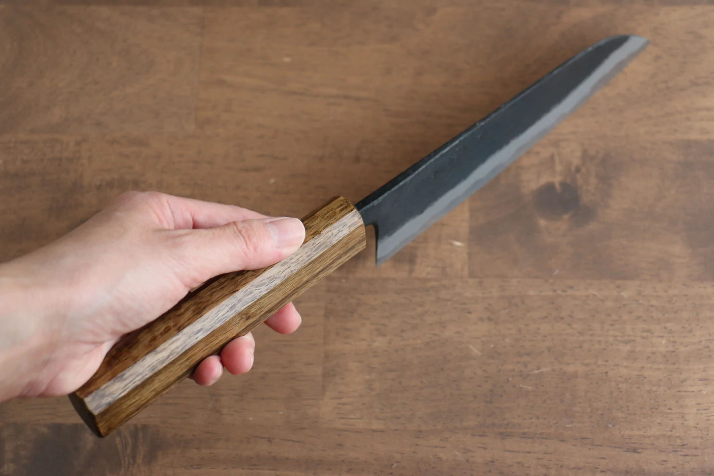 Thương hiệu Kyohei  Shindo Thép xanh  Đen Dao đa năng Santoku dao Nhật 170mm gỗ Sồi sơn màiChuôi dao