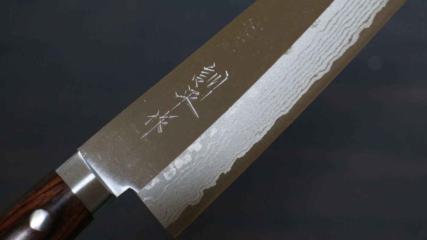 Thương hiệu Kunihira Thái Lưu Sairyu VG10 Đánh bóng Thép Damascus Dao đa năng Gyuto dao Nhật 180mm gỗ cây GụChuôi dao